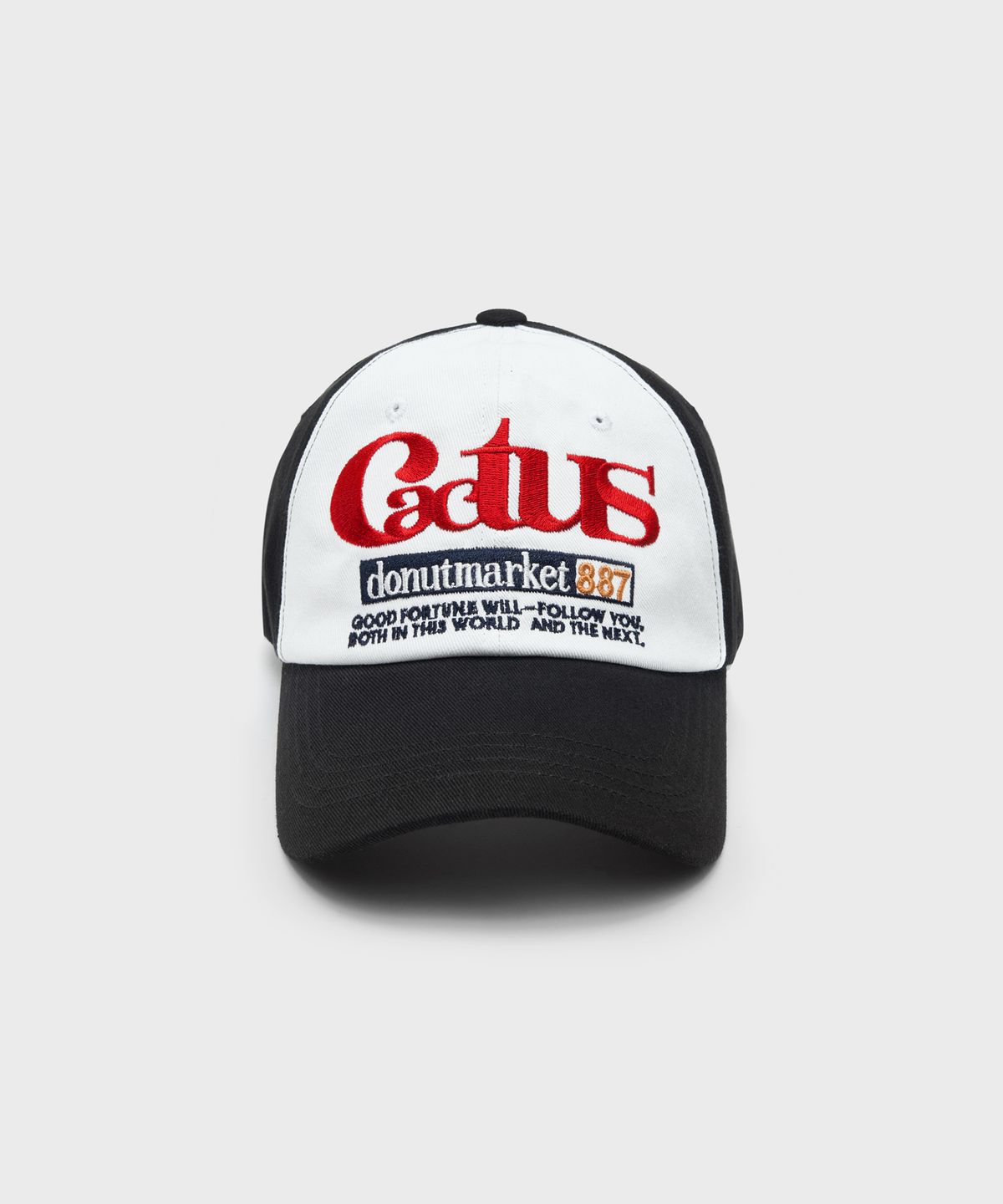 캑터스도넛마켓(CACTUSDONUTMARKET) Cactus Embroidery Two Tone Ball Cap-Black