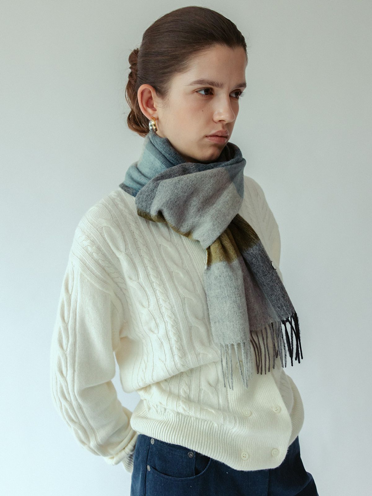 루에브르(LOEUVRE) Wool Check Muffler SX5XF003_2color