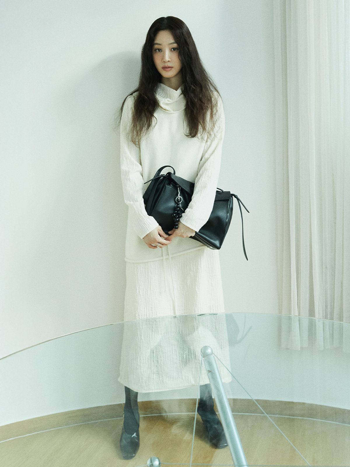 루에브르(LOEUVRE) [SET] Crease Dress + Knit Top SS5WO434_2color