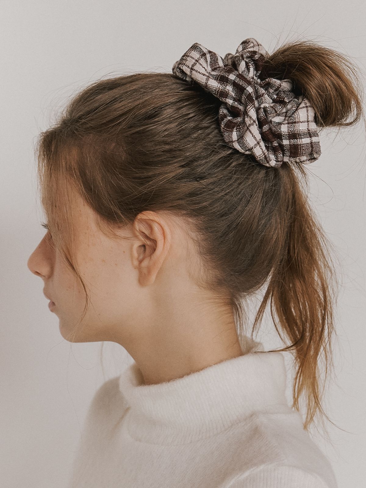 카인더베이비(KINDABABY) toffee check plaid scrunch