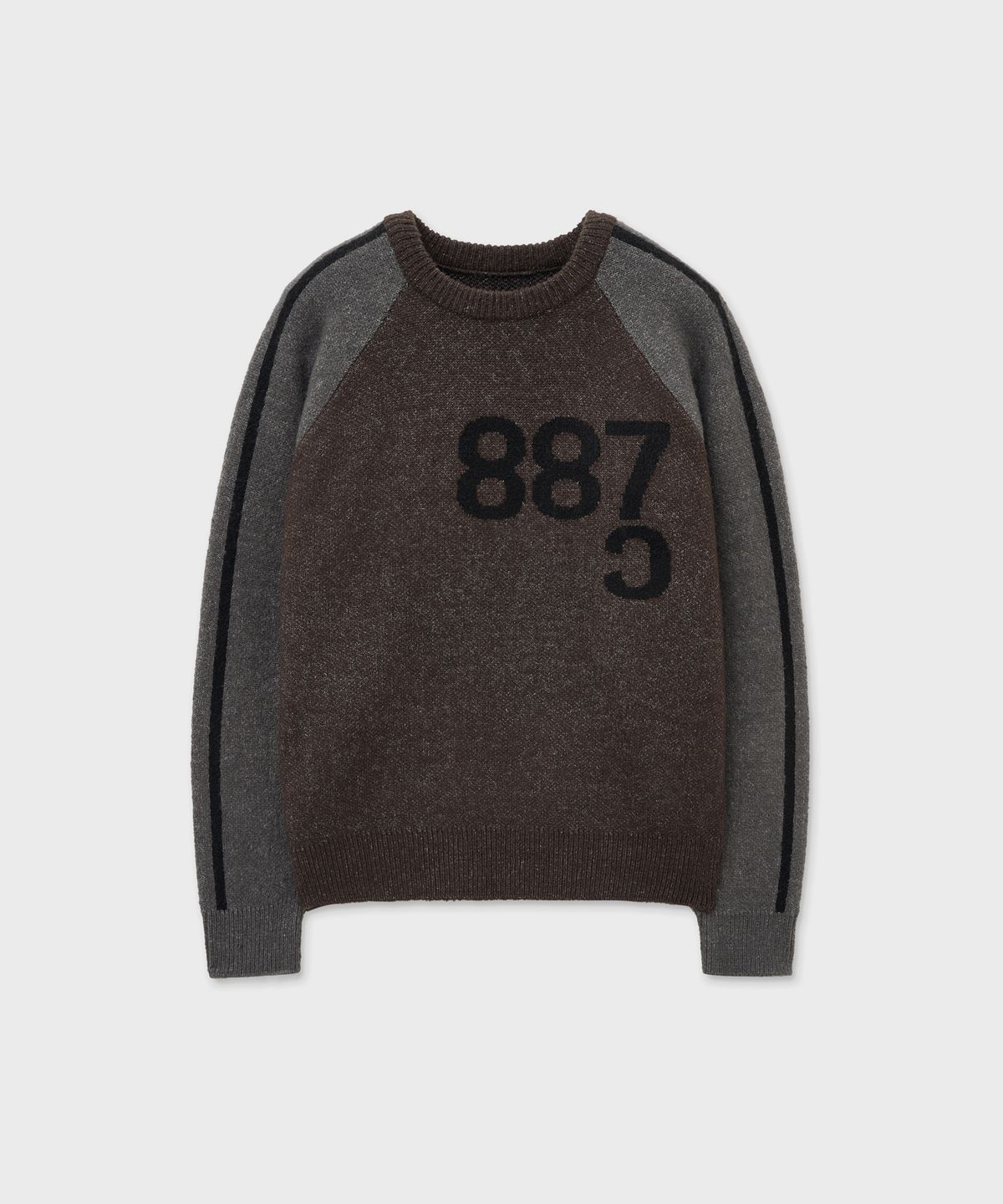 캑터스도넛마켓(CACTUSDONUTMARKET) 887 Graphic Raglan Track Sweater-Brown