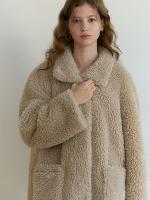 Begonia fur half coat (beige)
