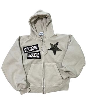 (기모)Rock Star Pigment Napping Hood Zip-up ((beige))