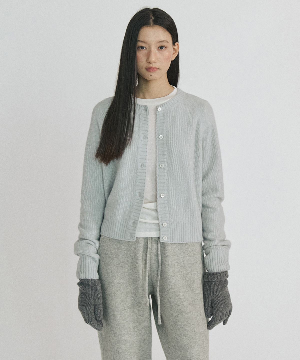 스텝어라운드(STEP AROUND) Soft Texture Raglan Knit Cardigan_MINT