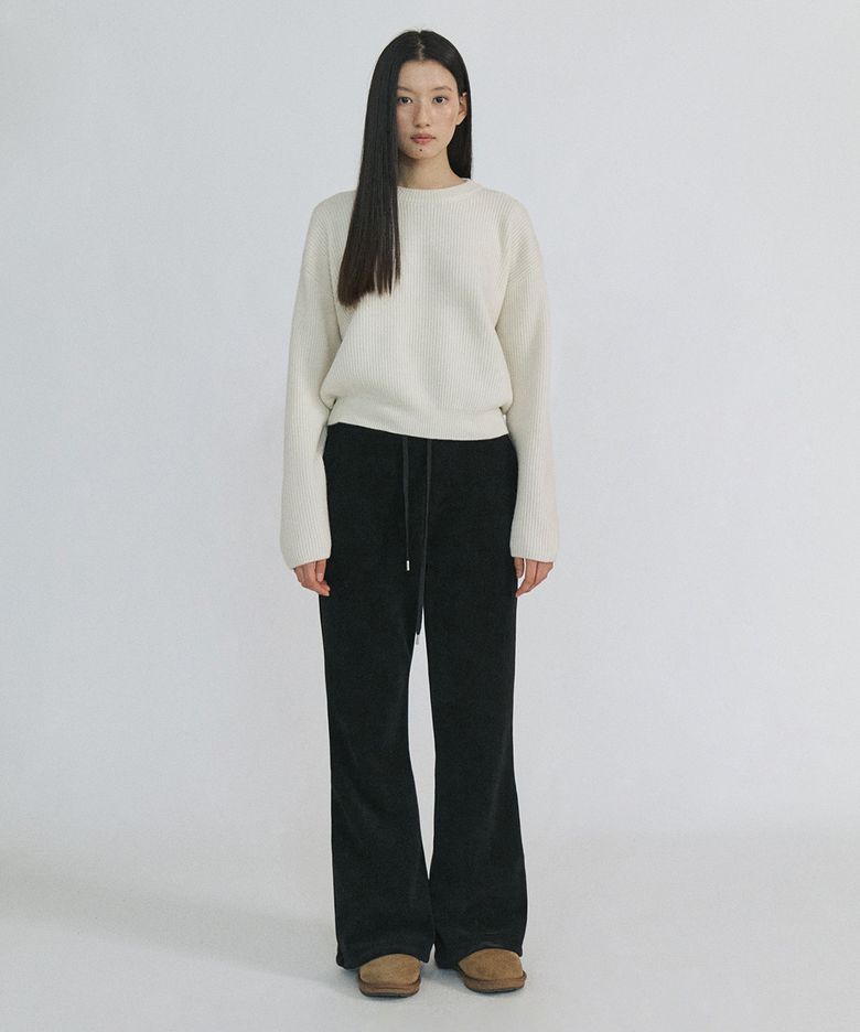 [기모선택]  Fleece Lined Bootcut Banding Pants_BLACK