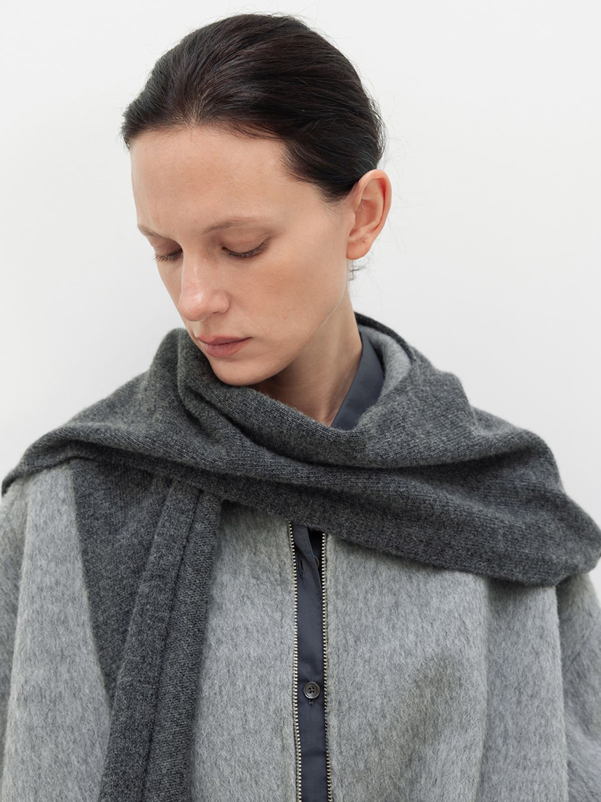 레이스(RRACE) Wool Wrap Shawl_Gray
