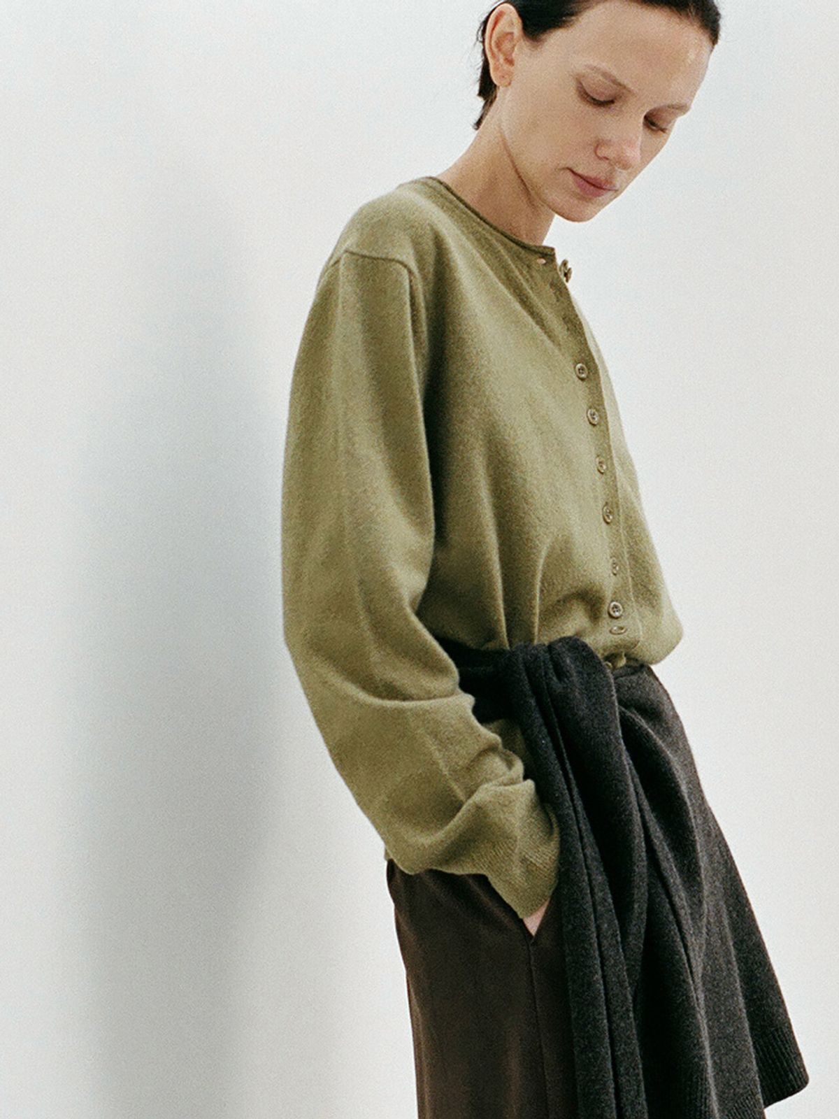 레이스(RRACE) Wool Wrap Shawl_Brown