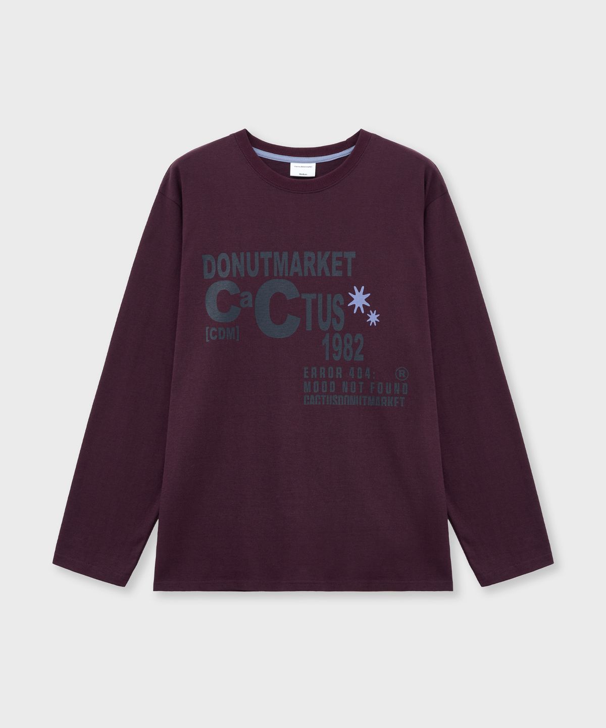 캑터스도넛마켓(CACTUSDONUTMARKET) Lettering Long Sleeve T-shirt-Purple