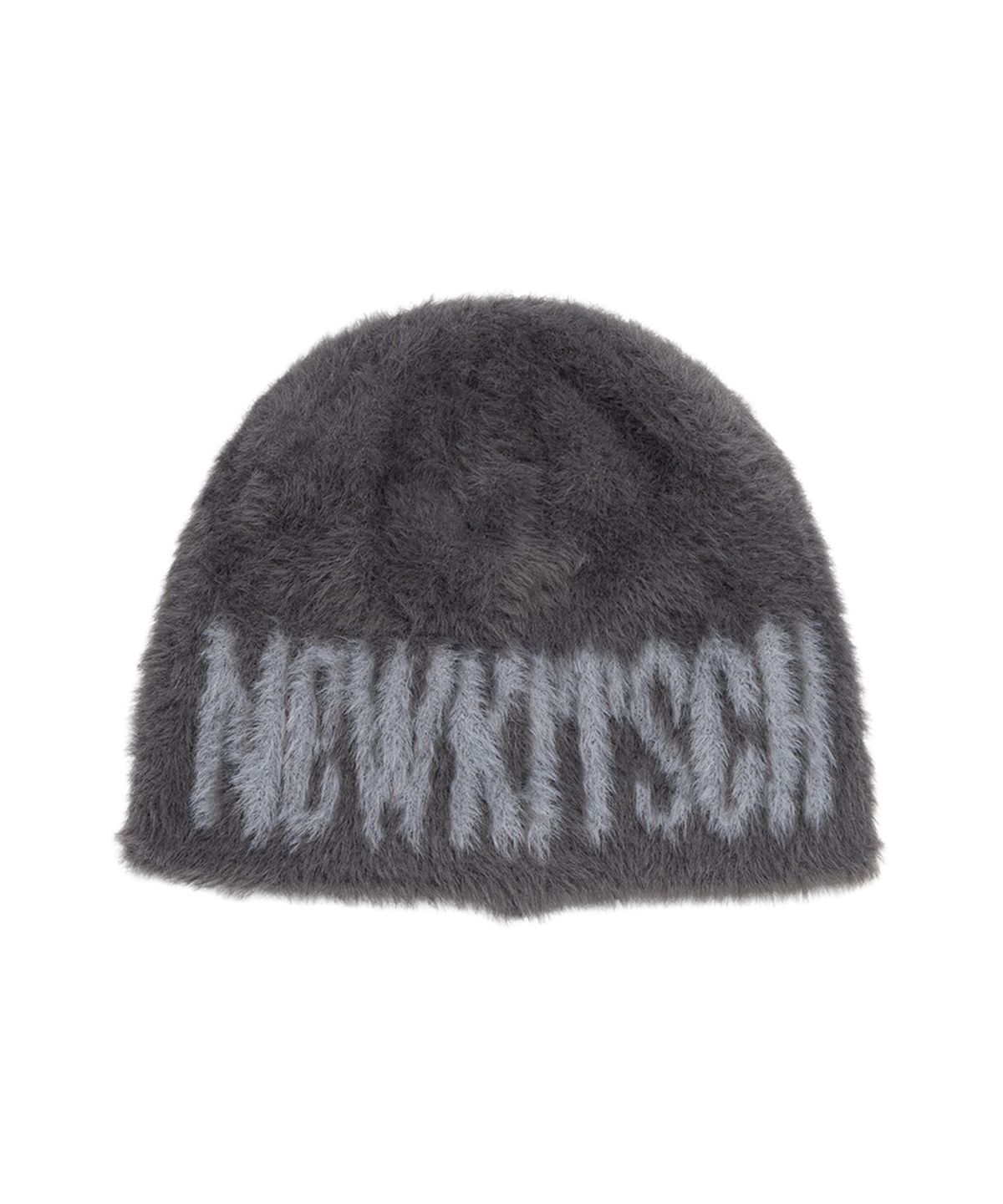 뉴키치(NEWKITSCH) NEWKITSTCH JACQUARD FUR BEANIE (CHARCOAL)