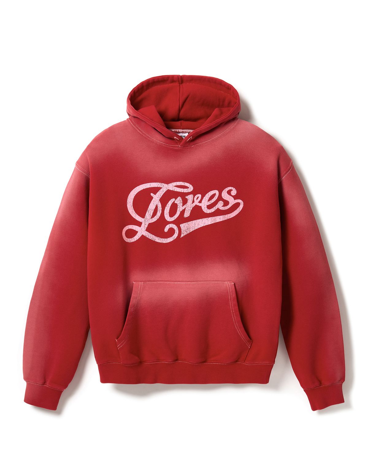 로어즈(LORES) Script Dyed Hoodie - Red