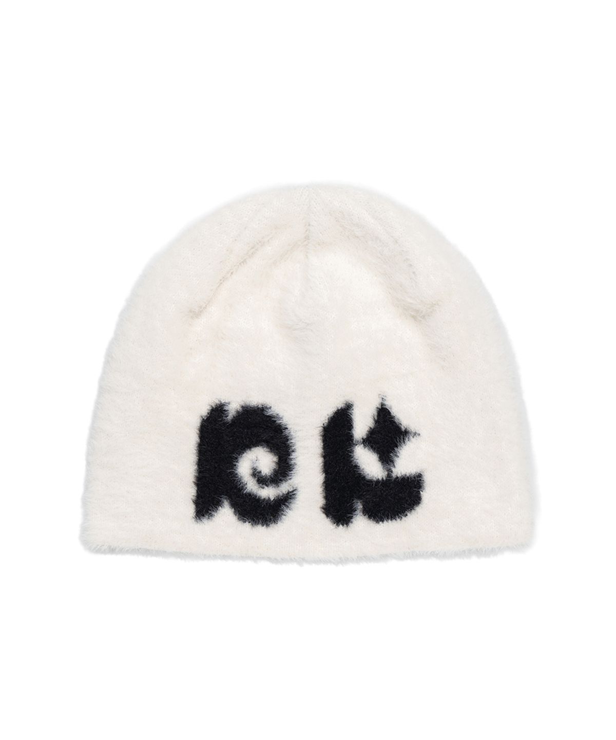 뉴키치(NEWKITSCH) NK LOGO JACQUARD FUR BEANIE (WHITE)