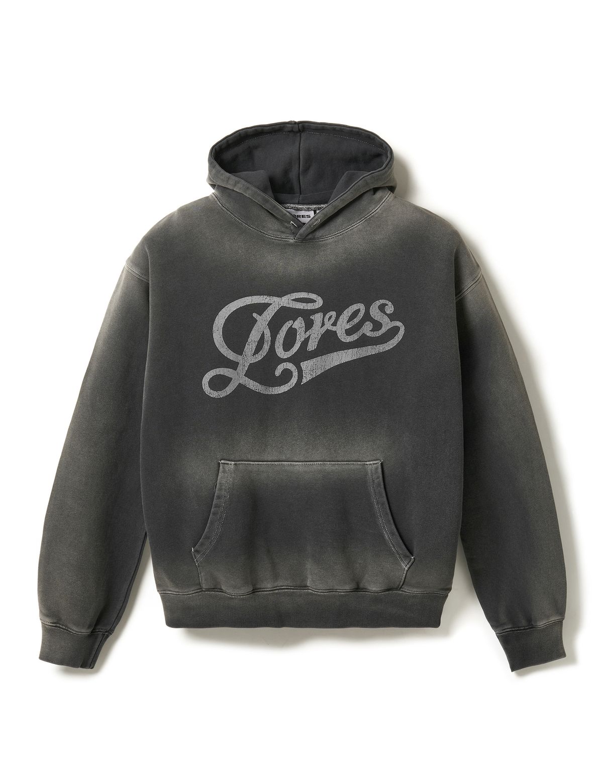 로어즈(LORES) Script Dyed Hoodie - Charcoal