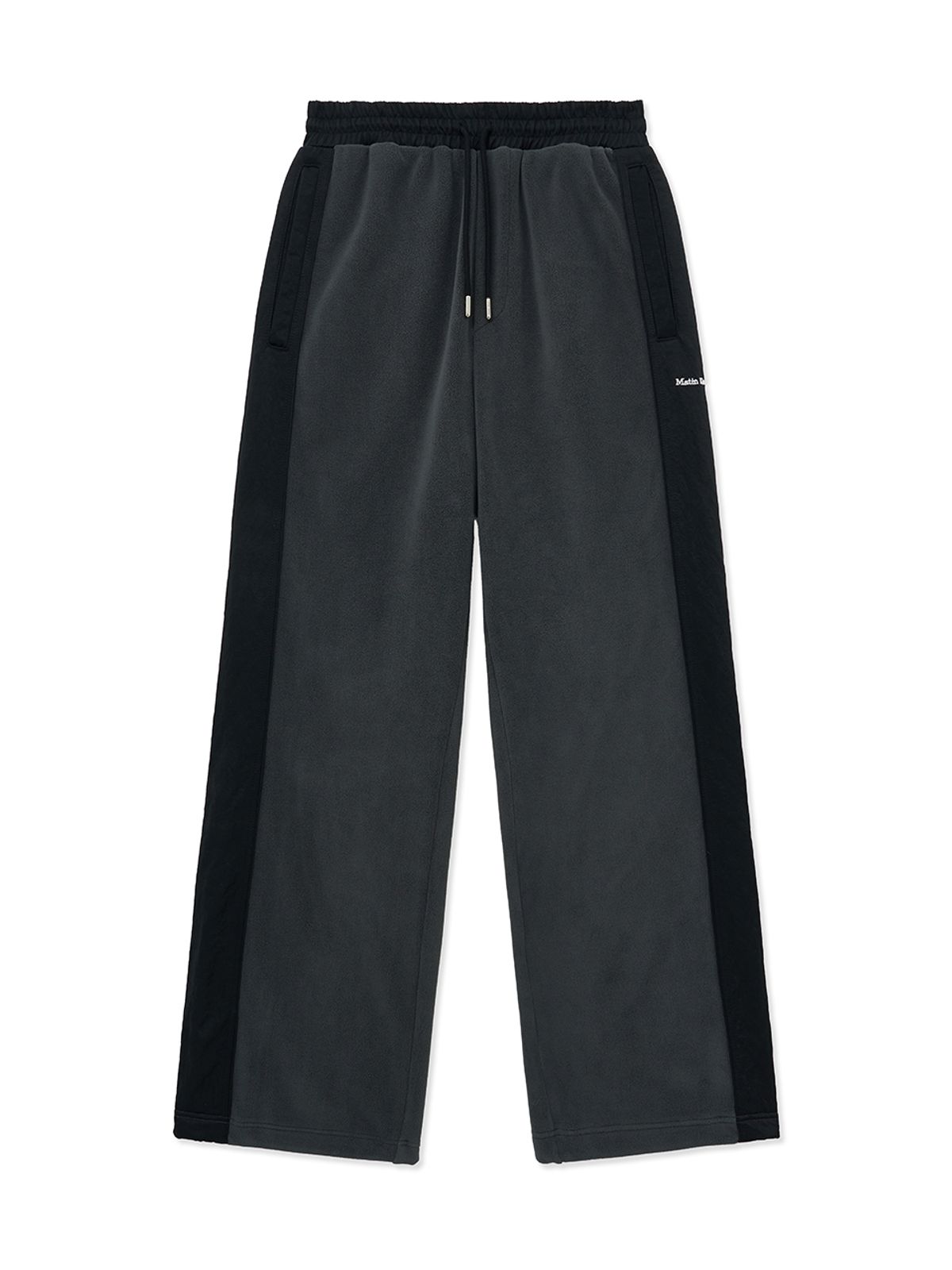 마뗑킴(MATIN KIM) SHERPA FLEECE DRAWSTRING PANTS IN CHARCOAL