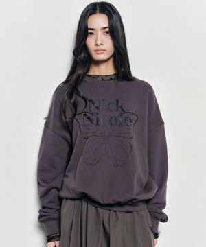 BUTTERFLY SIGNATURE SWEATSHIRT_CHARCOAL BLACK