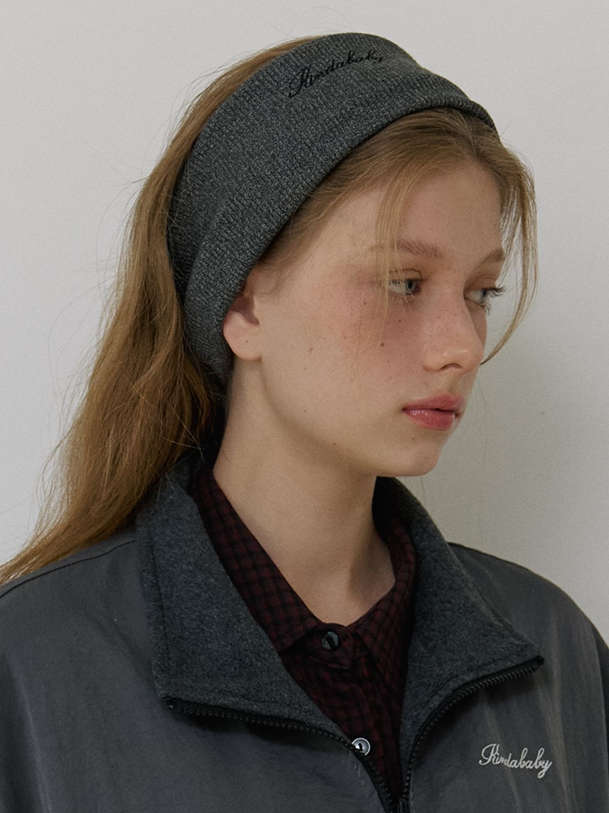 카인더베이비(KINDABABY) cozy mood logo band - melange charcoal