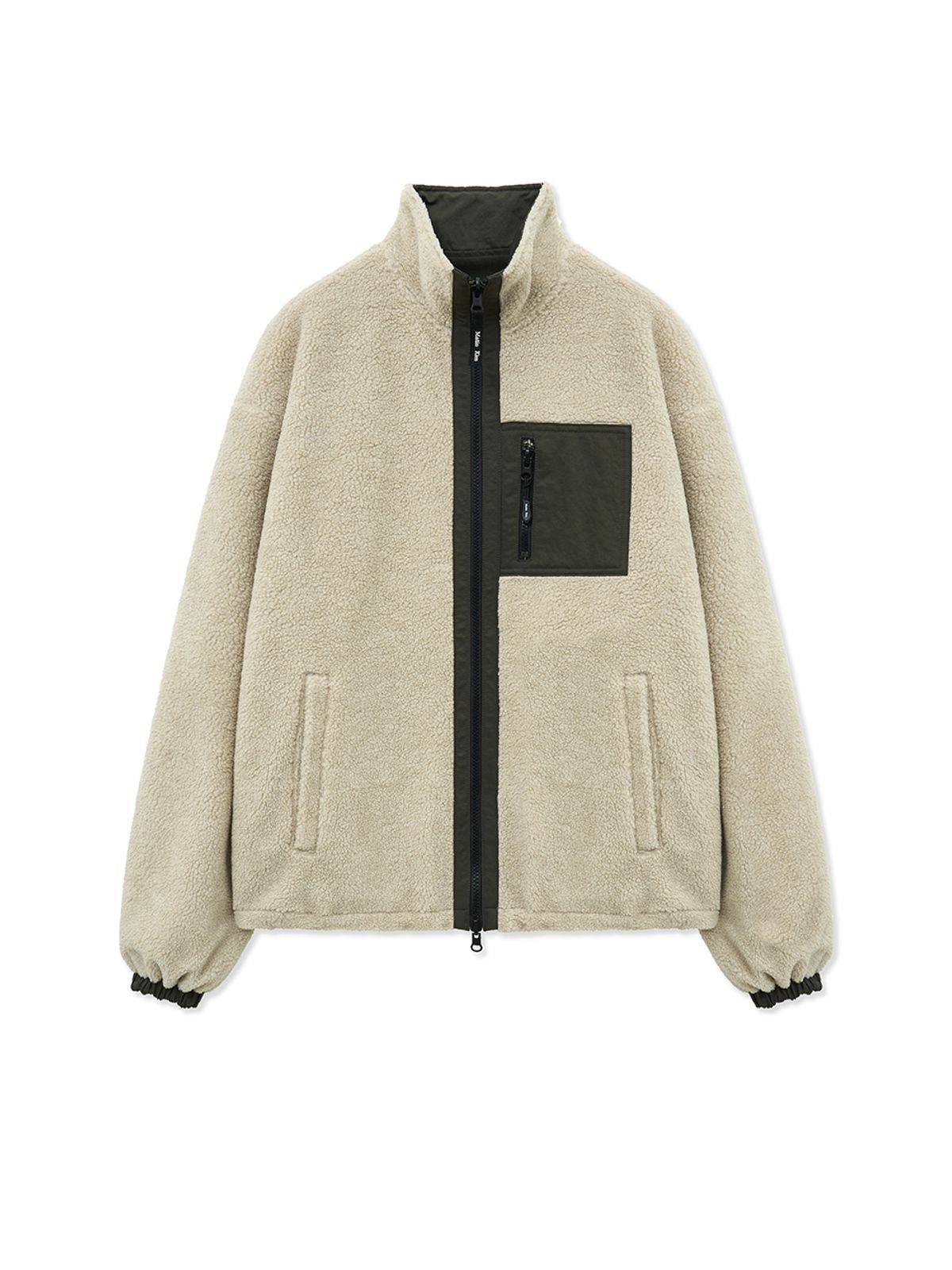 마뗑킴(MATIN KIM) REVERSIBLE SHERPA ZIP UP IN LIGHT BEIGE