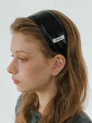 soft plaid headband - black