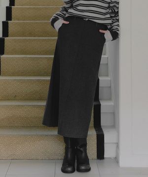 프딜 베이직 롱 스커트(벨트set)