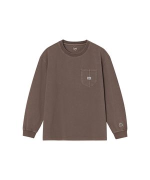 피그먼트 포켓 긴팔티셔츠 브라운 LK2601LT32BR