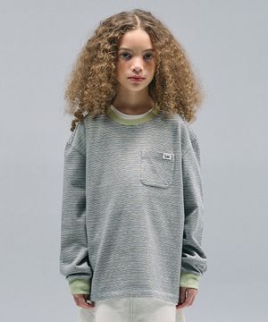 스몰로고 스트라이프 티셔츠 라이트카키 LK2601LT12LK