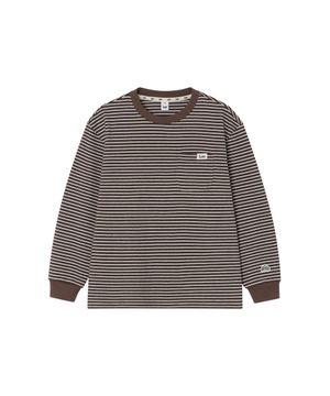 스몰로고 스트라이프 티셔츠 브라운 LK2601LT12BR