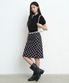 우먼즈 폴카 도트 니 렝스 스커트 [블랙]