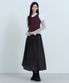우먼즈 시어 나일론 플리츠 롱 스커트 [블랙]