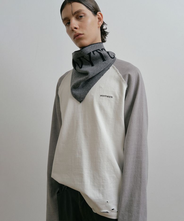 DUSTYWHITE LAMBSWOOL KNIT NECK SCARF