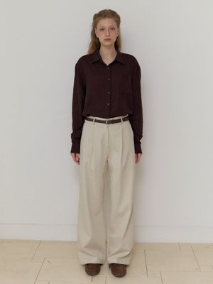 semi-wide chino pants - stone beige