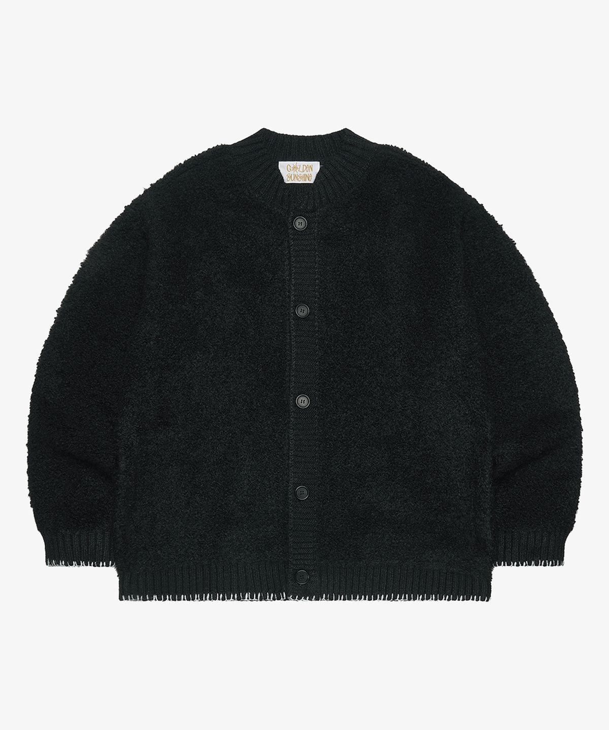 골든선샤인(GOLDEN SUNSHINE) Wool boucle round neck cardigan_Black