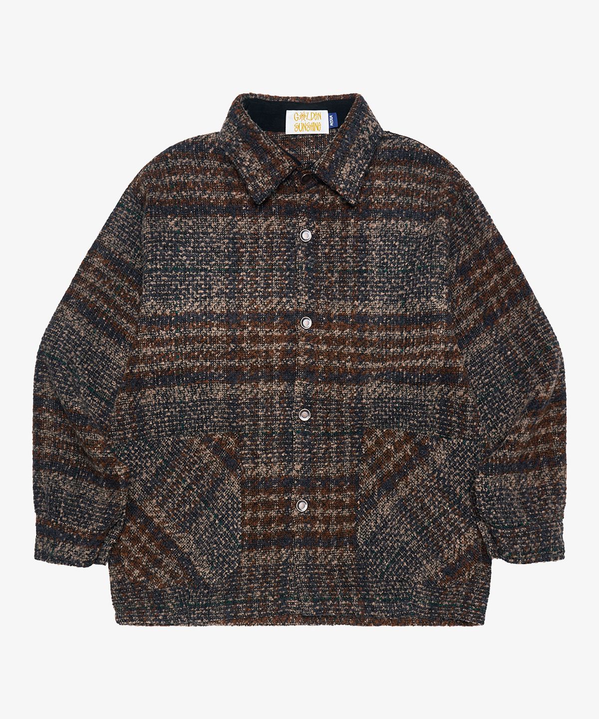 골든선샤인(GOLDEN SUNSHINE) Wool boucle check jacket_Brown