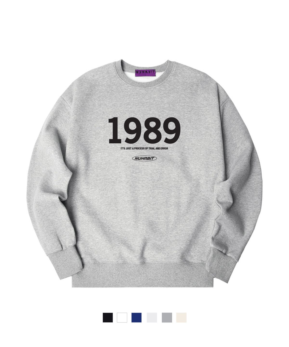 뉴해빗(NUHABIT) N/H 1989 LOGO 오버핏 맨투맨 (SOM4-1NH7098)