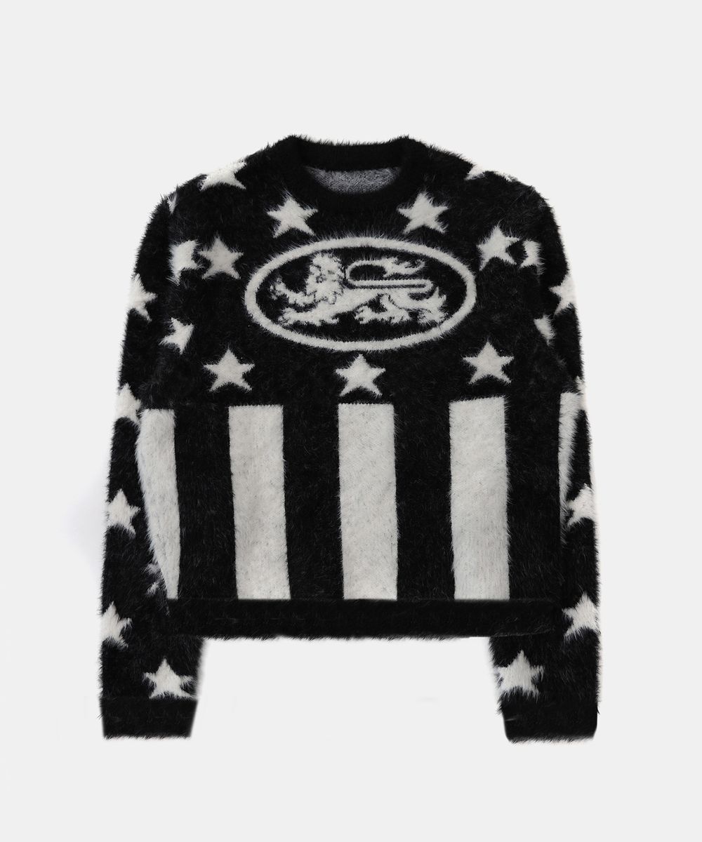 배드블러드(BADBLOOD) 스타 라이온 모헤어 스웨터 - 블랙 - 사이즈 & 후기 | 무신사