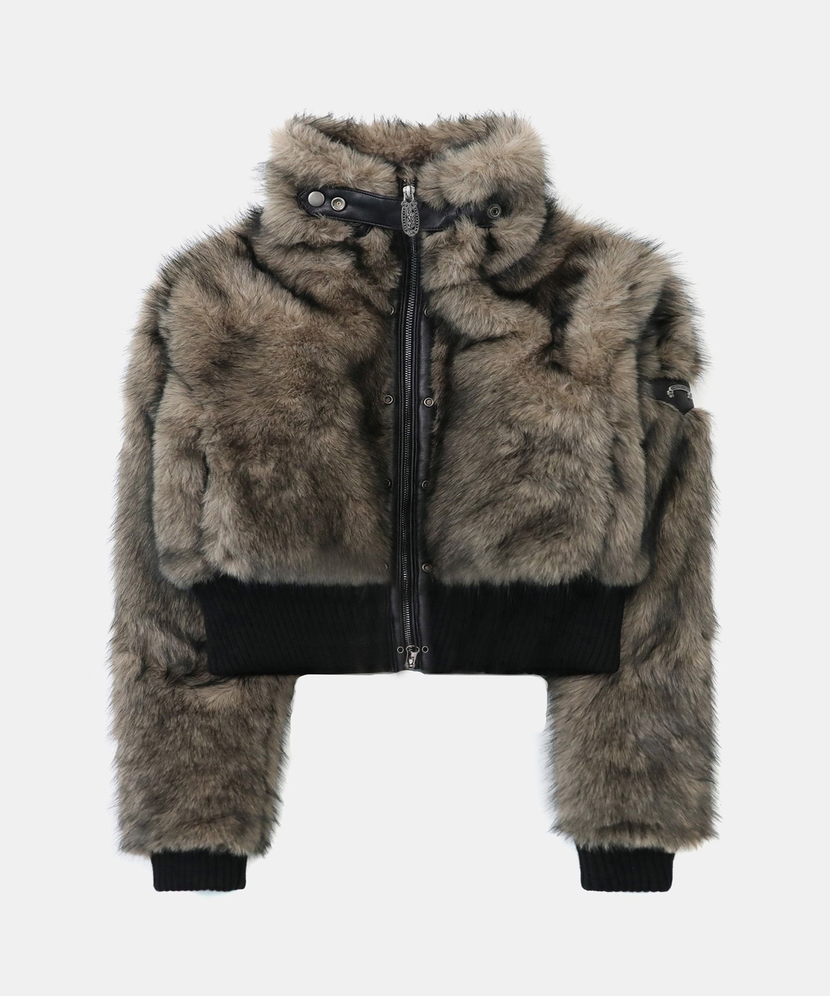 MUSINSA | BADBLOOD Viper81 High Neck Fur Jacket - Coyote