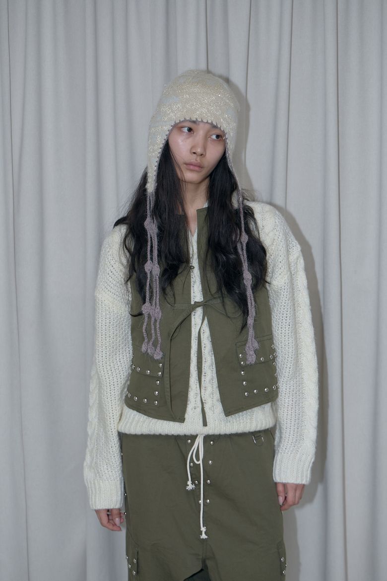 Studded Vest (Khaki)