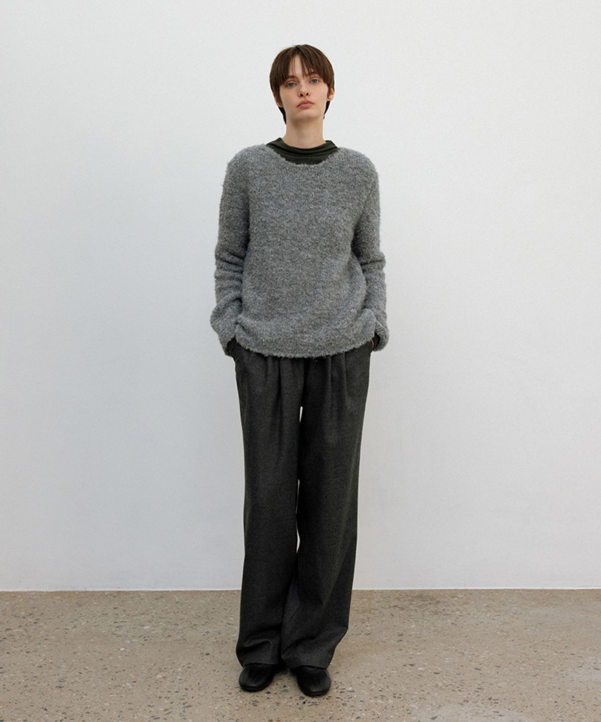 더룸(THELOOM) BOUCLE PULLOVER_GRAY