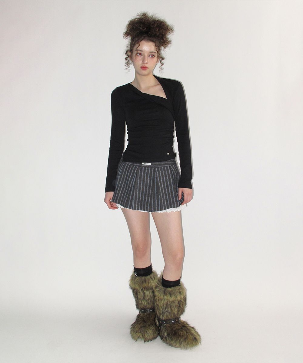 crank プリーツスカート musinsa ウール風生地 韓国ブランド crank