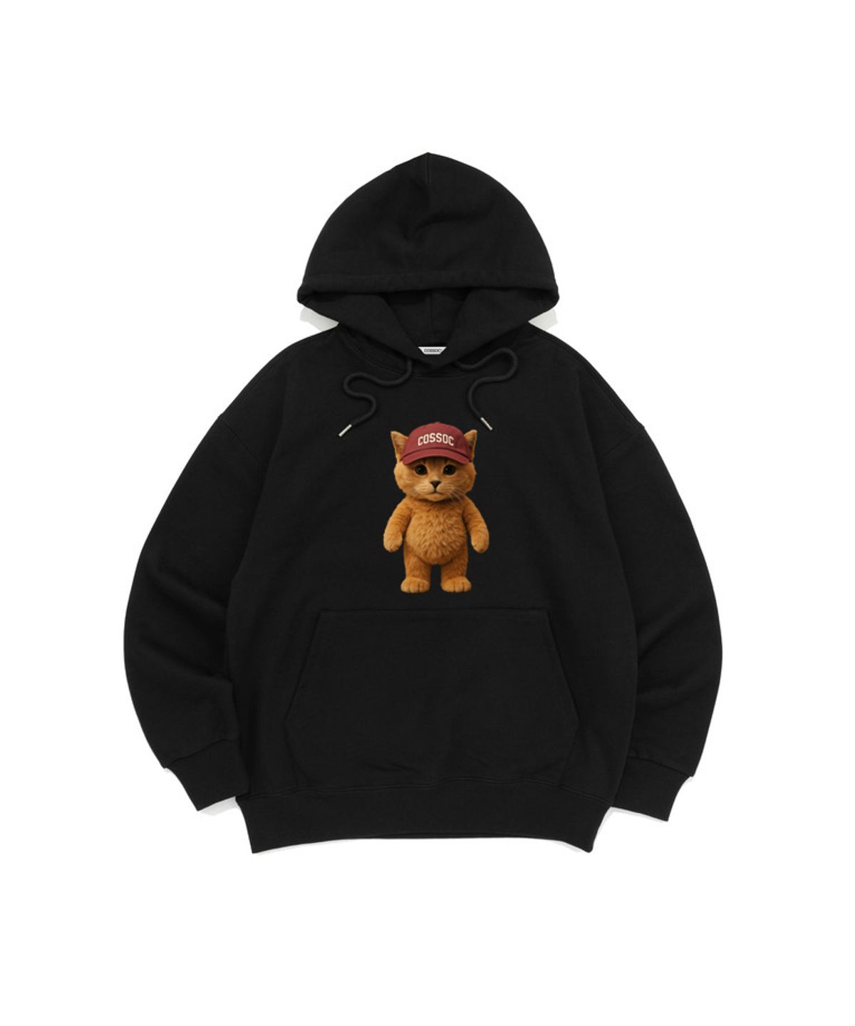 코소(COSO) CC 캡 캣 후드 티셔츠 (BLACK)