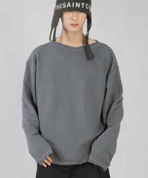 그런지 보트넥 티셔츠 GBT-865 그레이