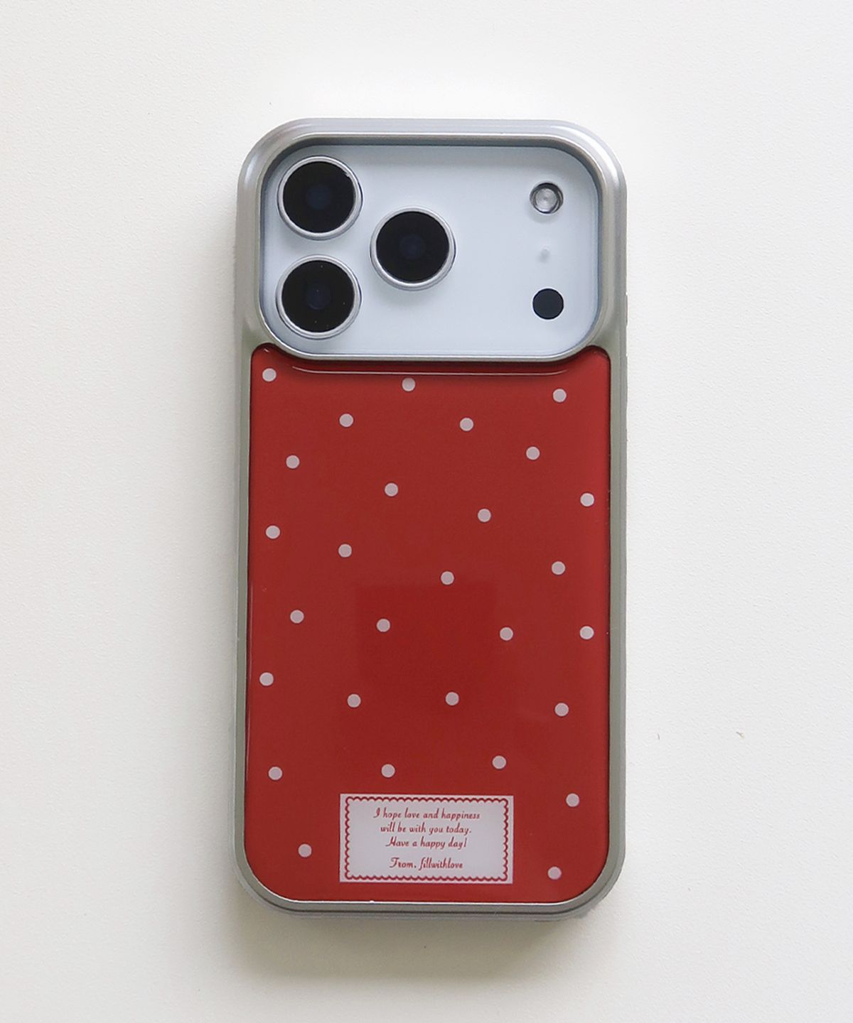 필위드러브(FILLWITHLOVE) 실버 에폭시 범퍼 폰케이스 - mini stitch(red)