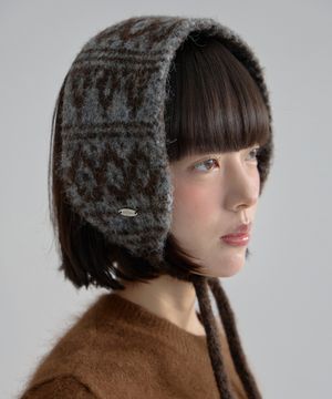 Frame Knit Ear Warmer – Brown