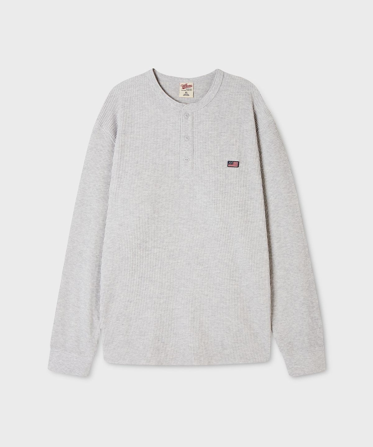후아유(WHO.A.U) USA Waffle Henryneck T-shirt / WHLAG3833U