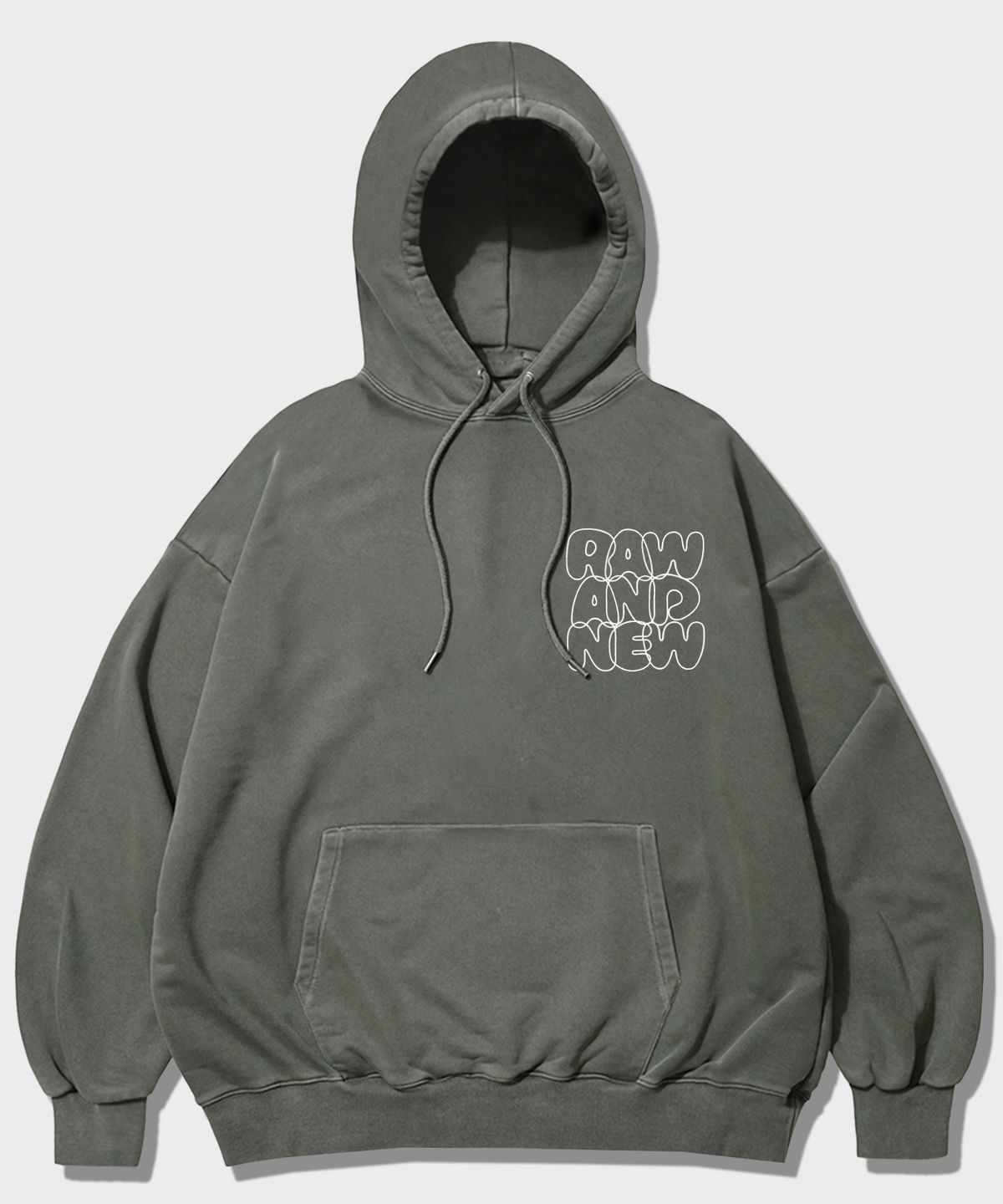더마일(THEMILE) RAW AND NEW MILE HOODIE [PIGMENT KHAKI]