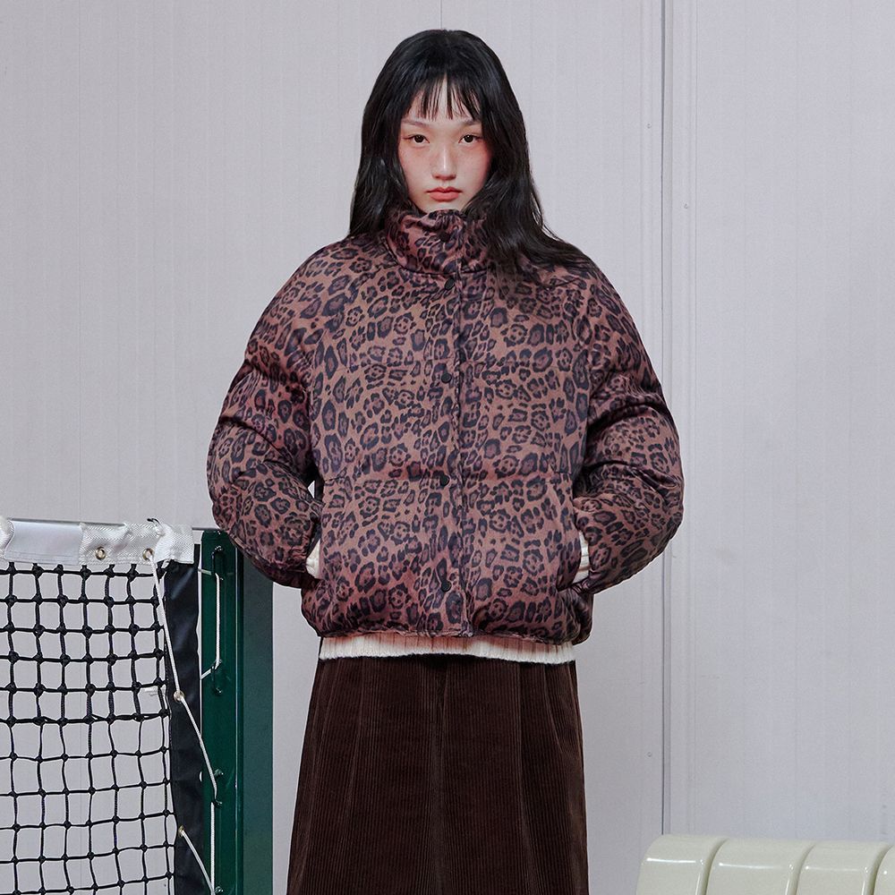 MUSINSA公式 | LAP (ウェロン)レオパード半ネックパディングジャンパー
