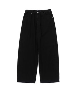 빈티지 코튼 와이드 커브드 데님팬츠 (블랙)