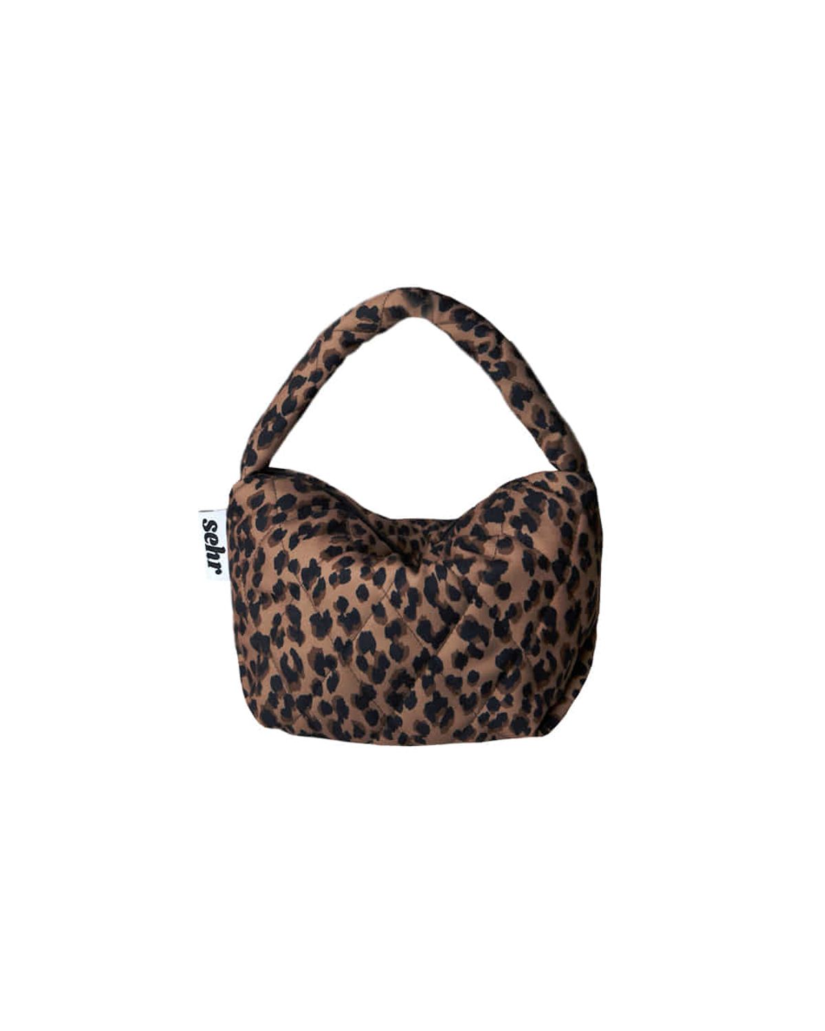 세르(SEHR) Padded Leopard Pouch Bag (Brown)