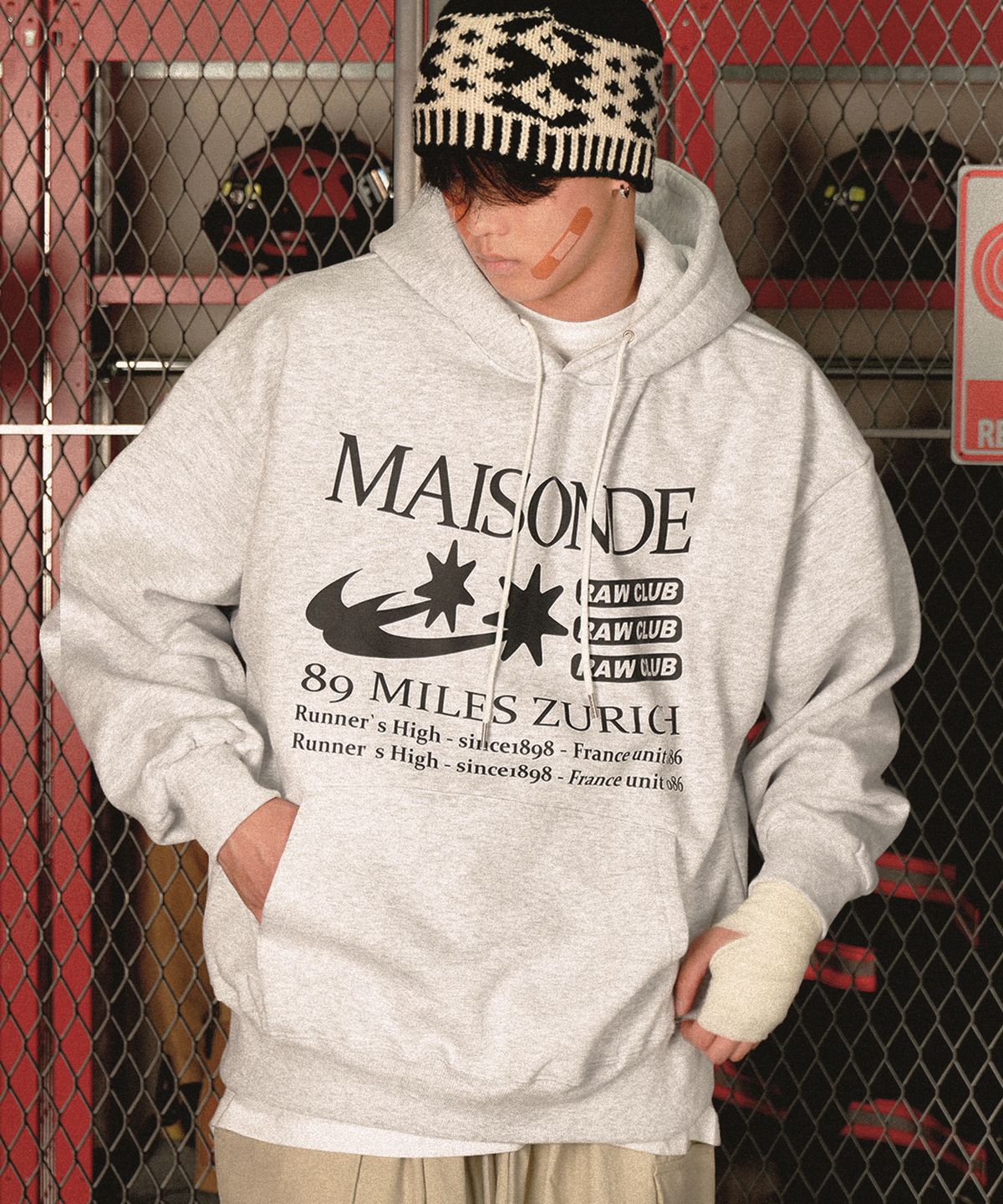 더마일(THEMILE) MAISONDE MILE HOODIE [OATMEAL]