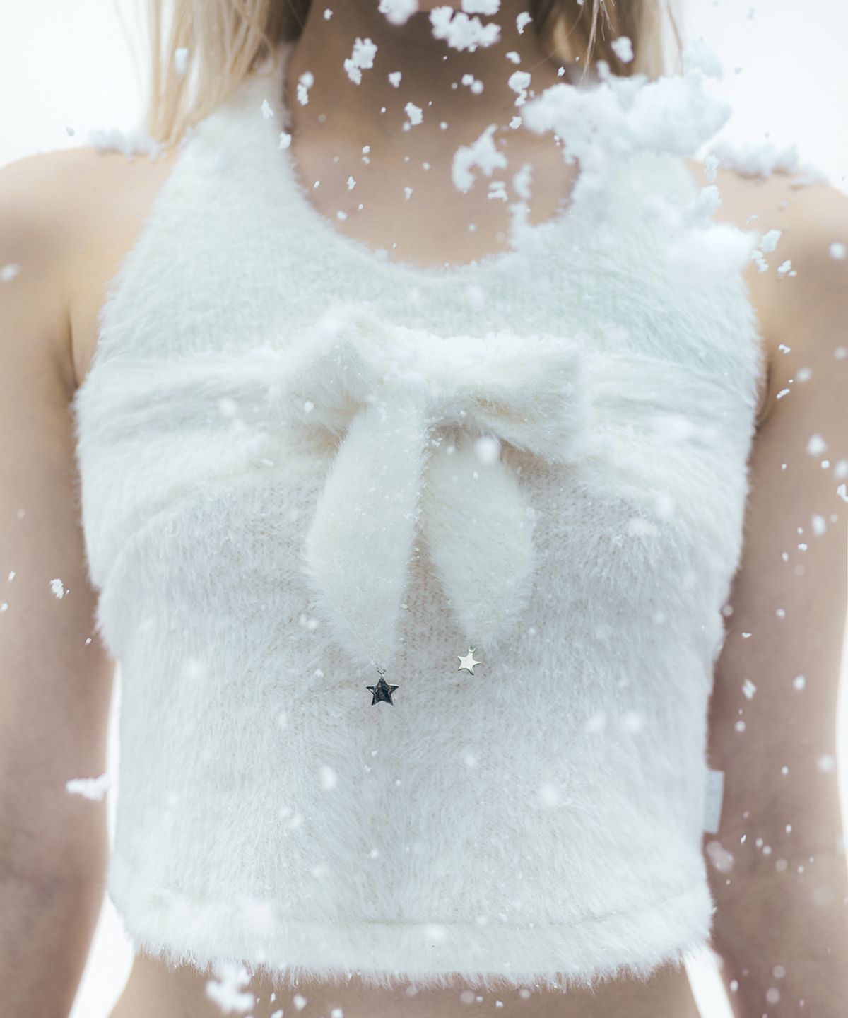 오호스(OJOS) Muffler Knit Halter Top / Ivory