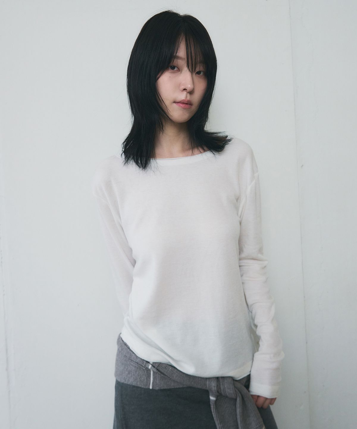 시스에이(SIS A) 소프트 울 레이어드 티셔츠 [ivory]