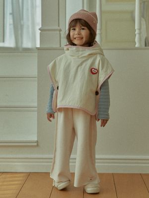 PADDED HOODED VEST_IVORY